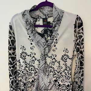ANAC Black and White Blouse